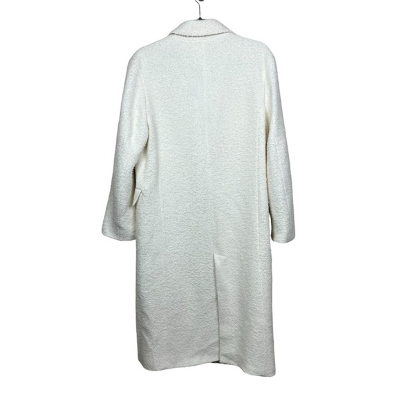Zara Straight Cut Wool Blend Coat XS Ecru Blogger Favorite - Picture 10 of 16